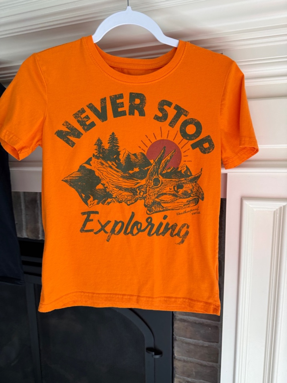Weatherproof Orange Graphic 'Never Stop Exploring' Kids Tee